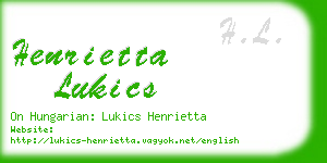 henrietta lukics business card